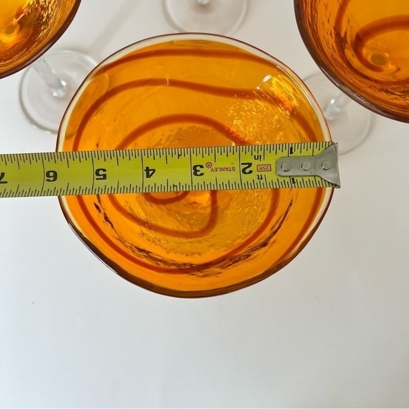 Vintage Hand Blown Margarita Glasses - Picture 7 of 8